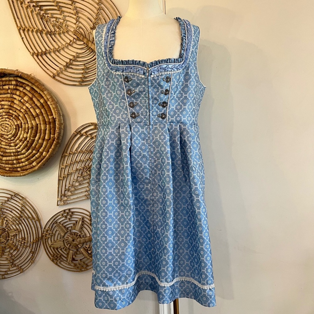 GloryStar Blue Dirndl Dress Traditional German Oktoberfest CottageCore XL